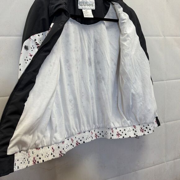 Vintage Wilson Women’s Windbreaker Jacket M White Black Pattern Retro 90s - Picture 12 of 12